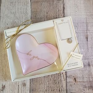 "Be You" 2pc Charm Necklace Heart & Trinket Tray Set